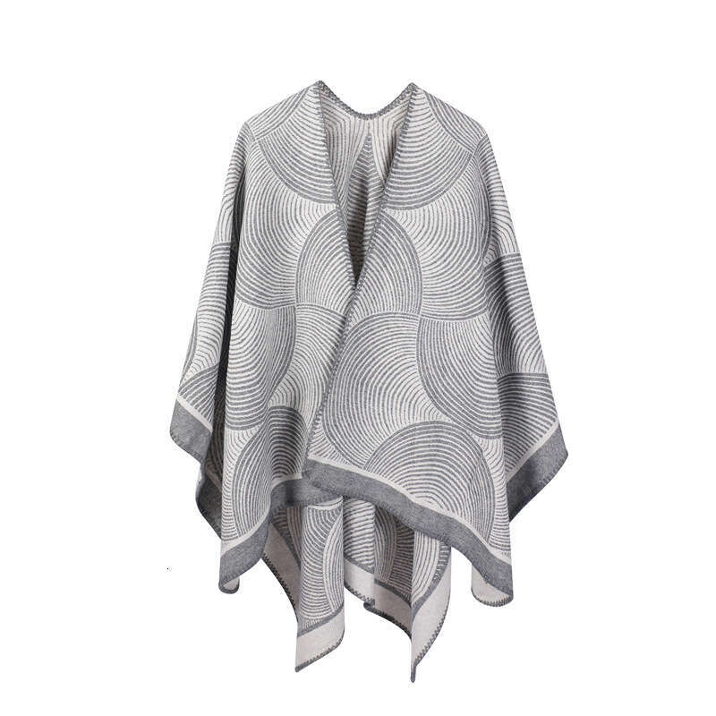 2025 New High-End Spring Autumn Winter Women's Jacquard Geometric Wool Shawl