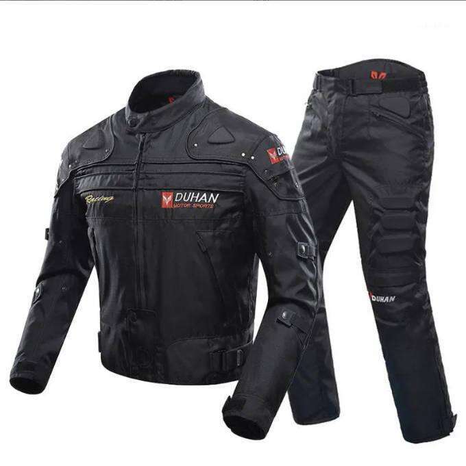 DUHAN Windproof Racing Suit Protective Gear Armor Motorcycle Jacket+Motorcycle Pants Hip Protector Moto Clothing Set1 free shipping