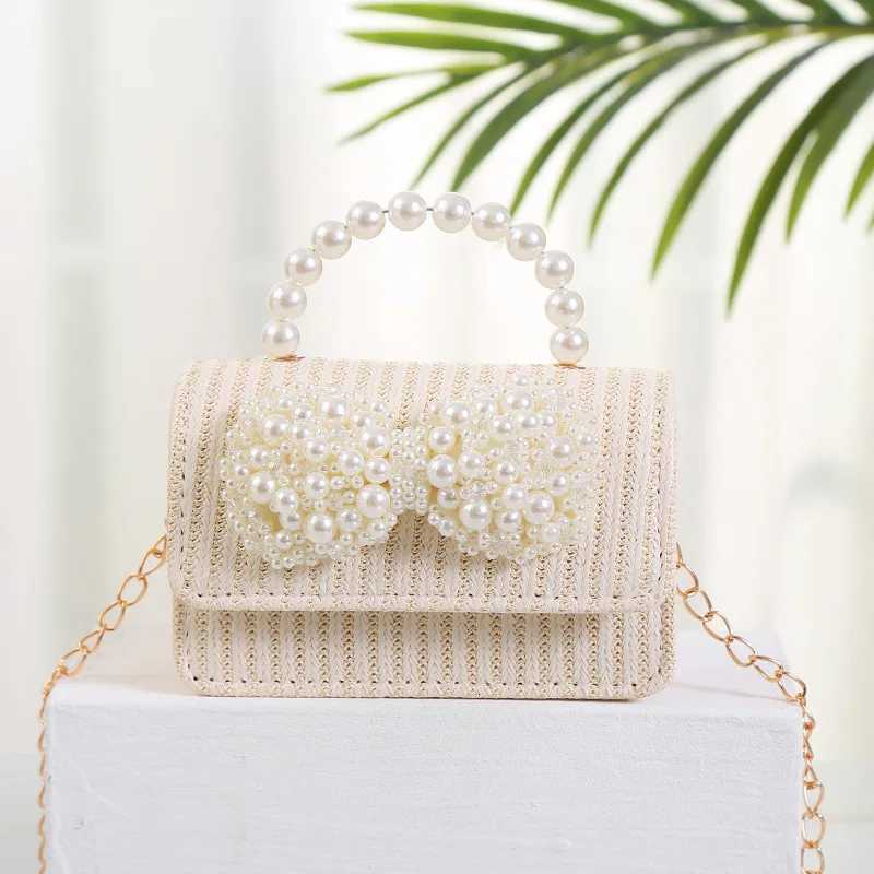 Simple Bowknot Straw Bag Messenger Portable Dual-purpose Holiday Ladies Bag New Fashion Summer Bag Y250730