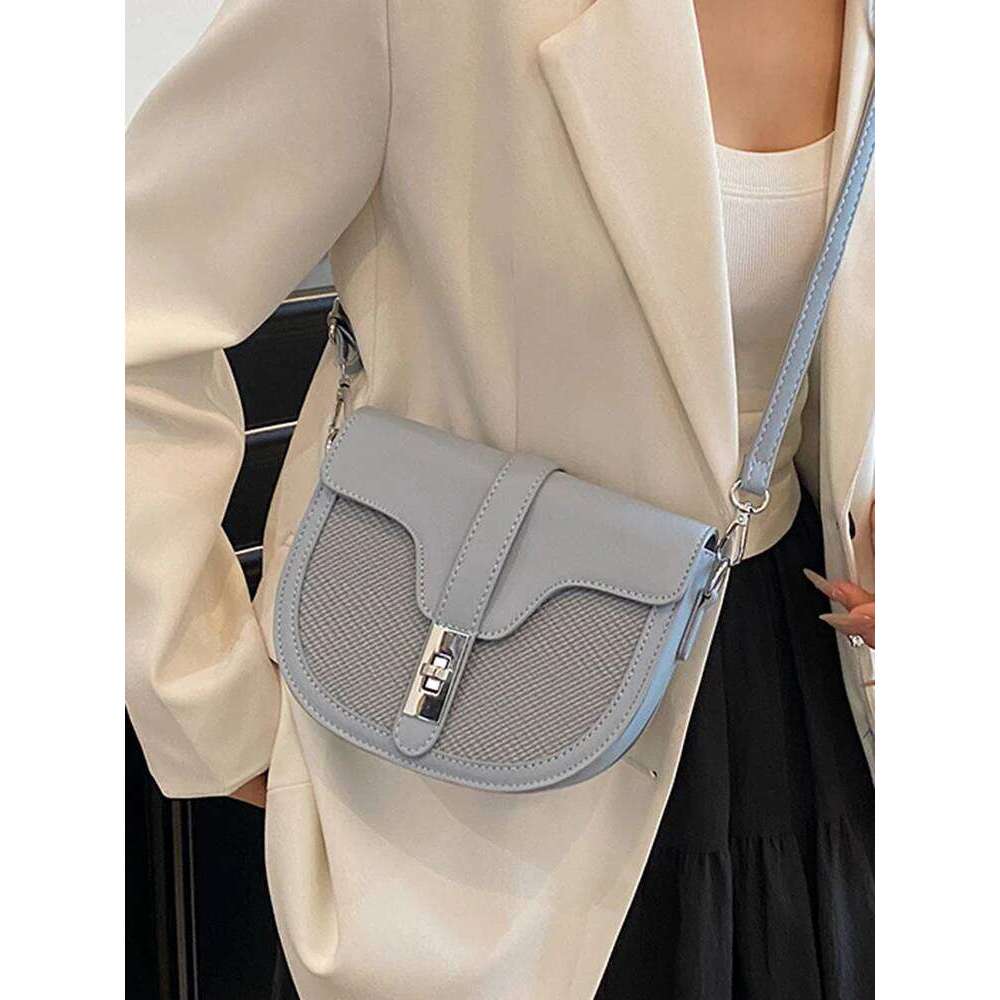 Lizzytsu Elegant Design PU Shoulder Bags Vintage Korean Saddle Women Easymatch Streetwear Casual Crossbody Bag