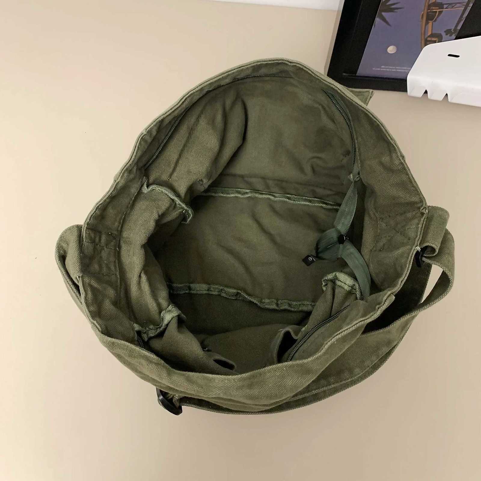 Washed Canvas Shoulder Bags Large Capacity Cotton Biker Bags Korea Style Cloth Satchels Women 100% Cotton Pastoral Tooling Bags Y250730