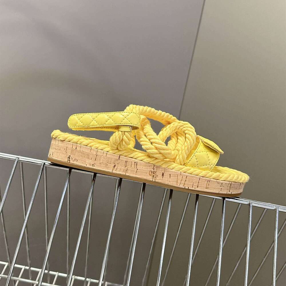 New Women Size35-41 Genuine Leather Sandals Flat Platform Weaving Sewing Flats Summer Designer Shoes Zapatillas De Mujer f28