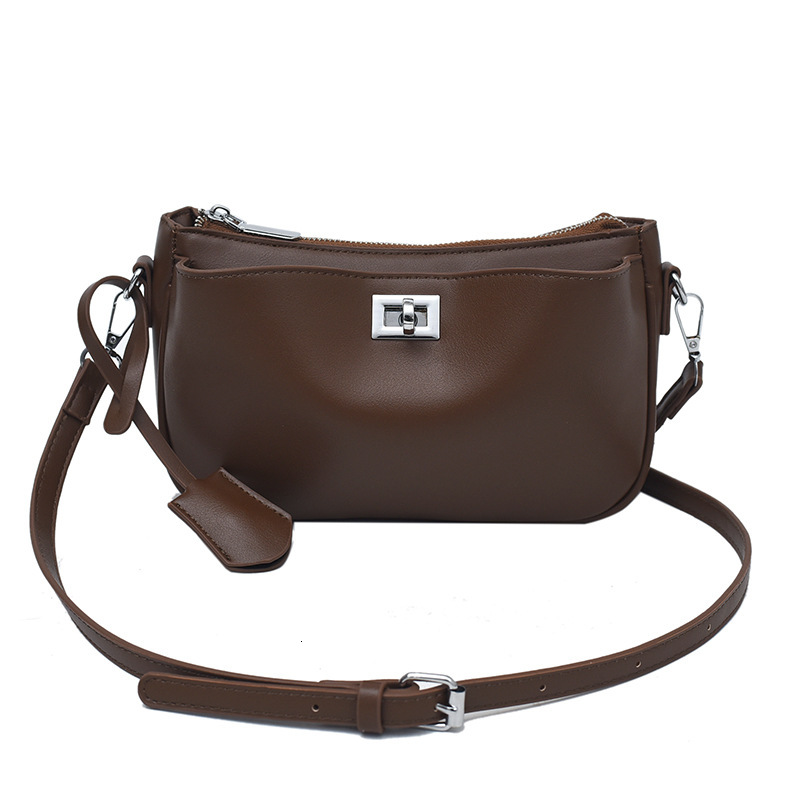 2025 New Niche Lazy Style Underarm High-end Soft Leather Women's Commuter Single Shoulder Crossbody Baguette Bag ddmymoon