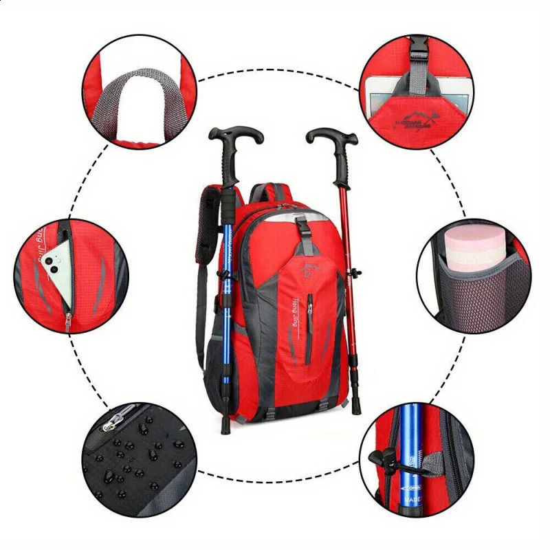 Outdoor Backpack Mens Large Capacity Travel Lightweight Casual Hiking Sports Waterproof Mountaineering Bag 250729