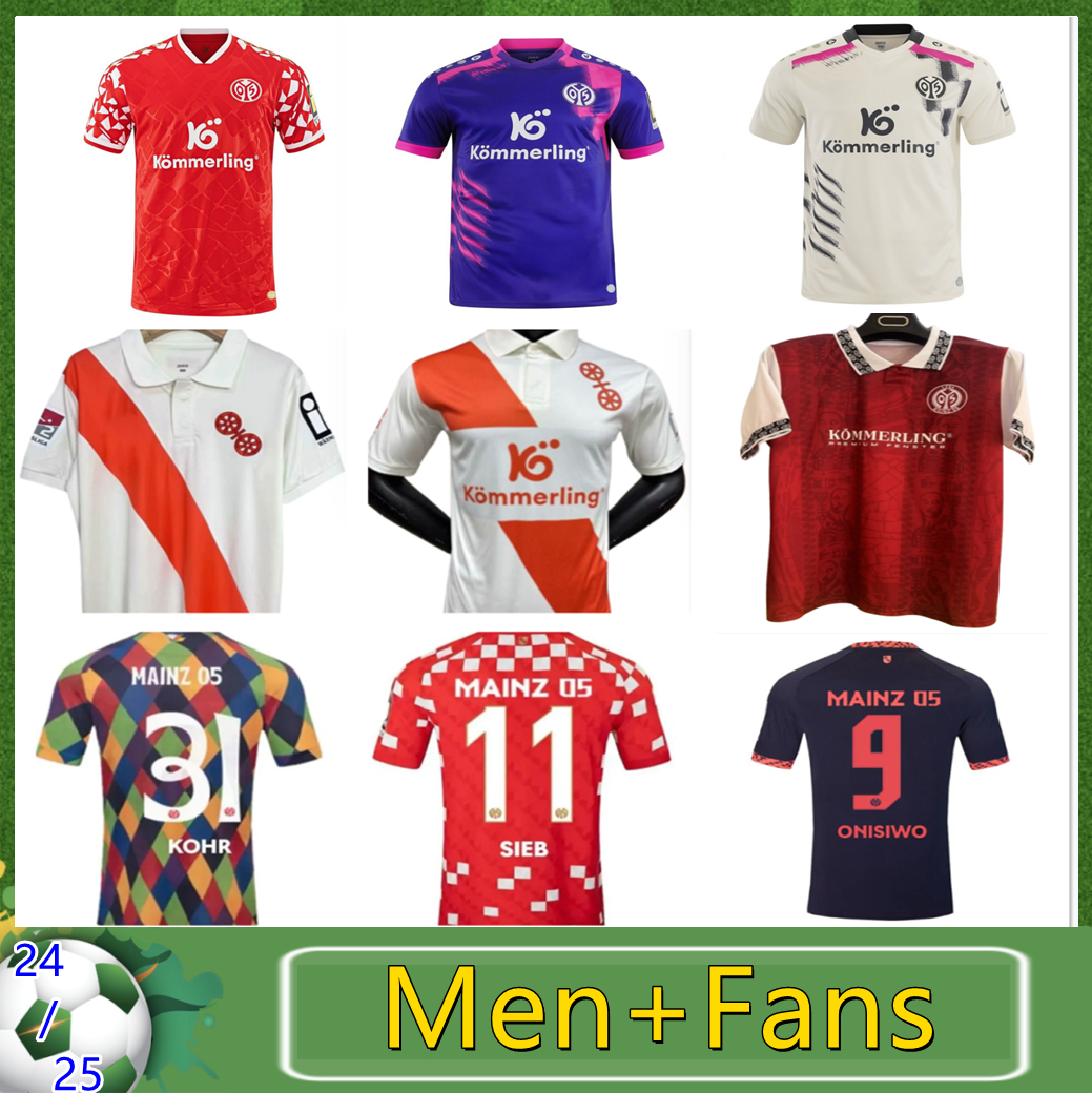 25 26 MAINZ 120th Anniversary Soccer Jerseys Die Nullfunfer BURKARDT Fortuna Dusseldorf Tuna BURKARDT NIEMIIEC ONISIWO VERMEU Uniforms Men Kits Football