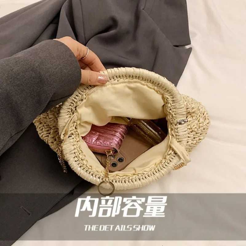 Summer New Straw Weaving Crossbody Bag Fashionable and Casual Shell Bag Womens Shoulder Bag with Excellent Texture Y250730