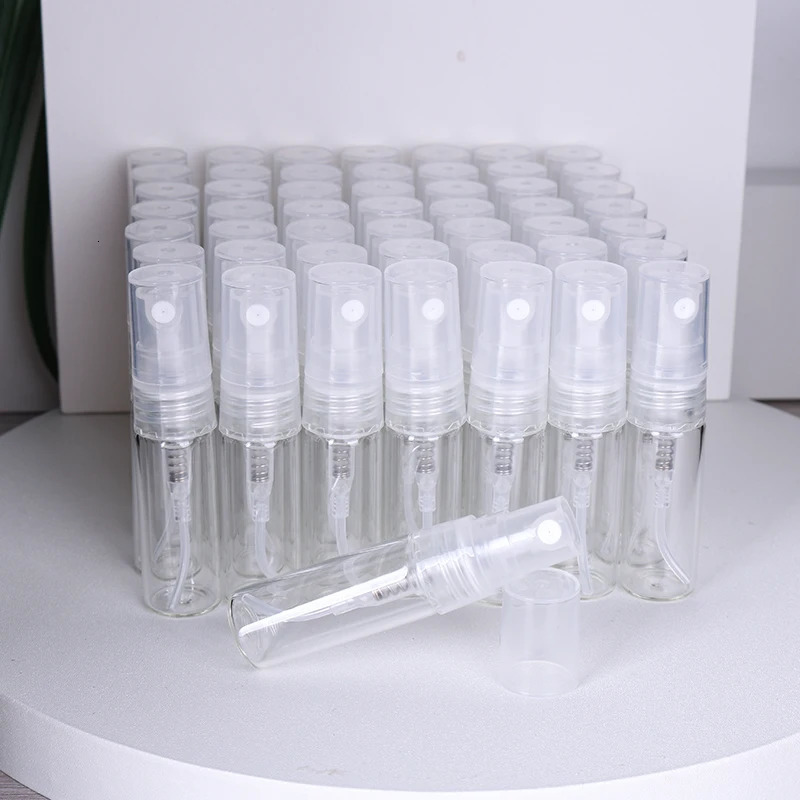 3ml Sale 50/pcs High Quality Transparent Glass Perfume Bottle Mini Spray Bottle Portable Travel Cologne Moisture Bottle 250726