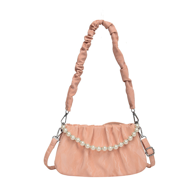 Textured Pearl Wrinkle Cloud Underarm for Women 2024 New Summer Niche Versatile Single Shoulder Crossbody Small Square Bag ddmymoon