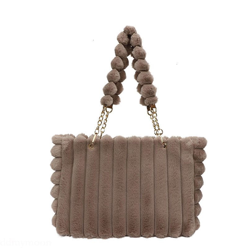 Plush for Women 2024 New Korean Version Large Capacity Sweet Chain Tote Casual Fashion Handbag Shoulder Bag ddmymoon