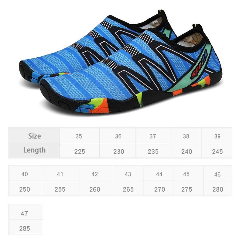 Quick Drying Aqua Shoes Summer Beach Water-Shoe Men Women Swimming Wading Barefoot Shoes Breathable Nonslip Wading Trainers 250725