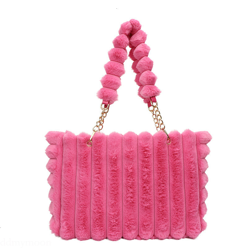 Plush for Women 2024 New Korean Version Large Capacity Sweet Chain Tote Casual Fashion Handbag Shoulder Bag ddmymoon