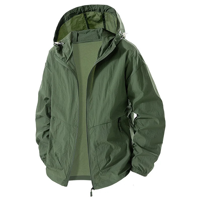 UPF 50 Summer Hiking Jacket Men Big Size 8XL Waterproof Quick Dry Camping Windbreaker Trekking Fishing Outdoor Anti UV Clothes 250729