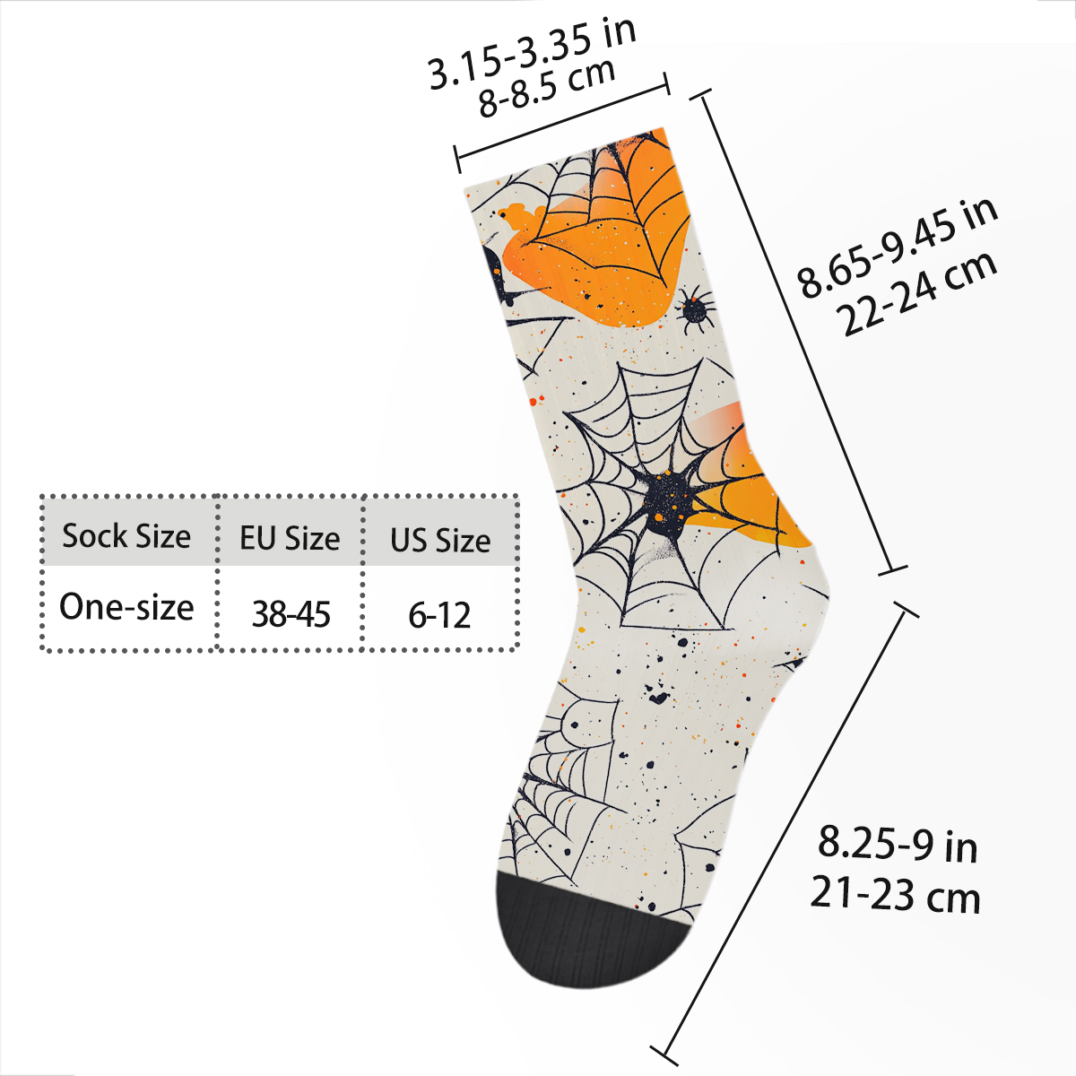 Halloween Spider Web Unisex Tube Designer Socks C132