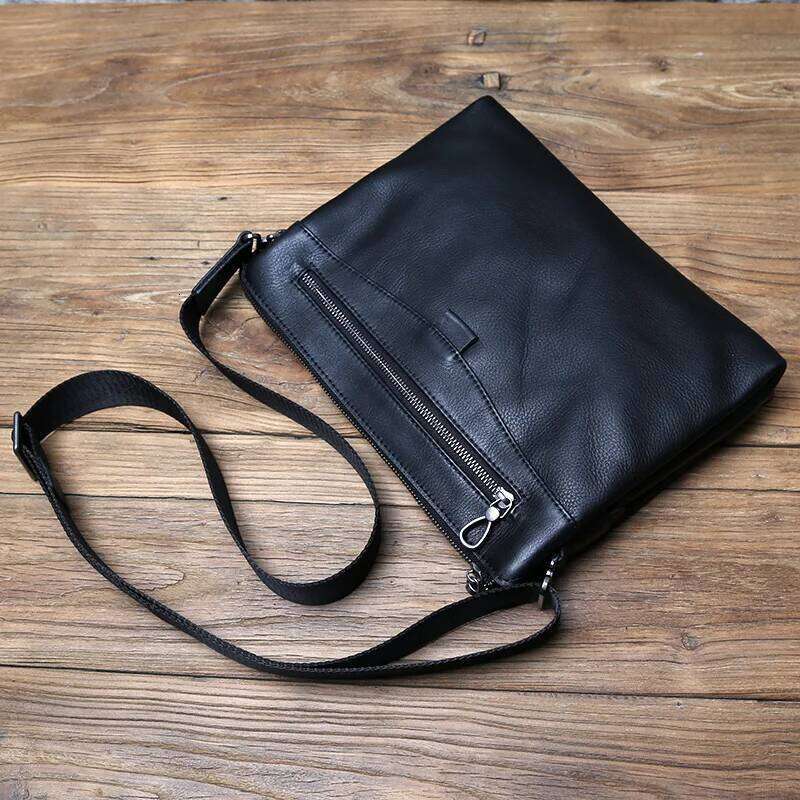 Fashion Men's Shoulder Leather Casual Messenger Bag Top Layer Cowhide Horizontal Briefcase 10 Inch Ipad NZPJ OLOEY