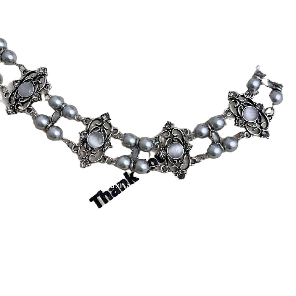 2024 New Double Layer Stacked Necklace High-End Wedding Dress Evening Accessories Niche Choker Collarbone Chain 85e