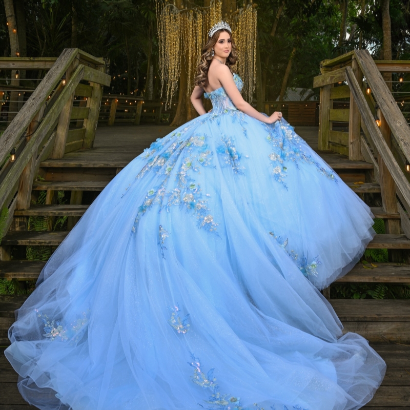 Blue Shiny Quinceanera Dresses Off The Shoulder Applique Lace Beads Tull Corset Ball Gown Vestidos De 15 Anos Sweet 16 Dress