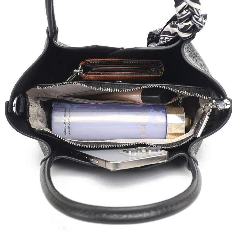 Genuine Leather Cowhide Tote Daily Commuting Women Messenger Fashion Shoulder Crossbody Bag New Female Handbag Bolso