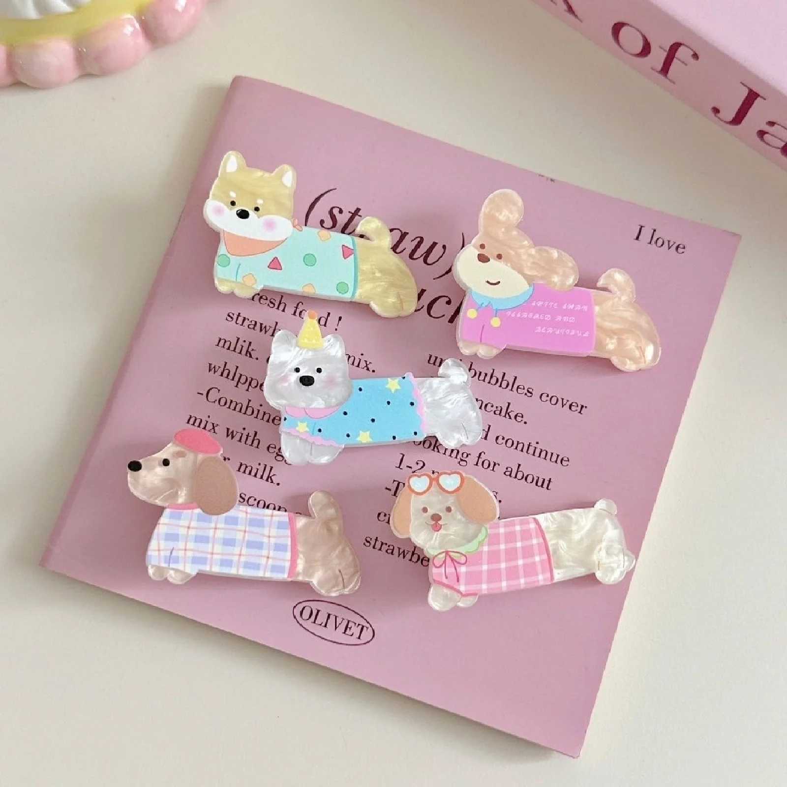 10pcs Hair Clips Sweet Laser Kids Girls Side Clips Cute Cartoon Bangs Clips Broken Hair Duckbill Clips Five Pairs Clip R250730
