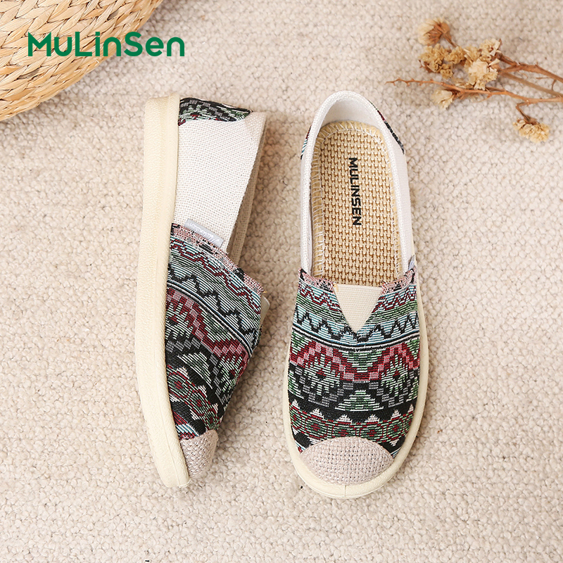 Mulinsen Old Beijing cloth shoes women's 2025 new slip-on lazy mom shoes summer breathable handmade fisherman shoes