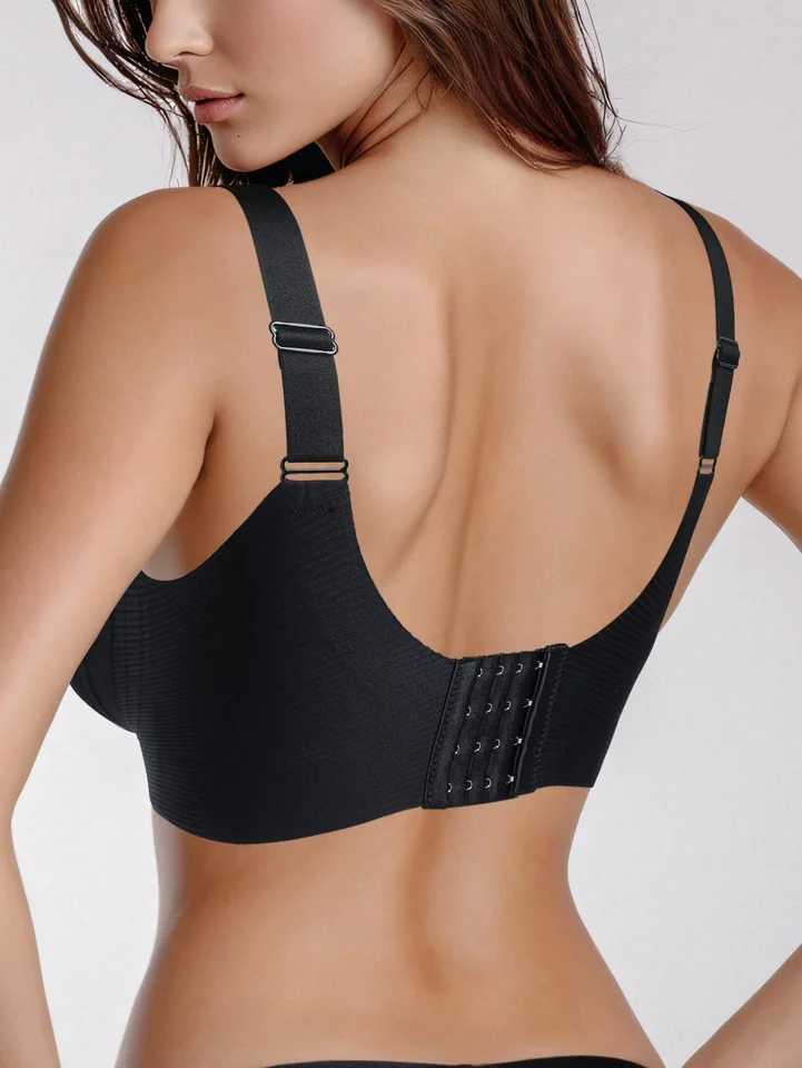 Finetoo M-4XL Womens Seamless Push-Up Bra with Removable Pads Comfortable Wireless Solid Color Adjustable Band Size Bra Top Z250730