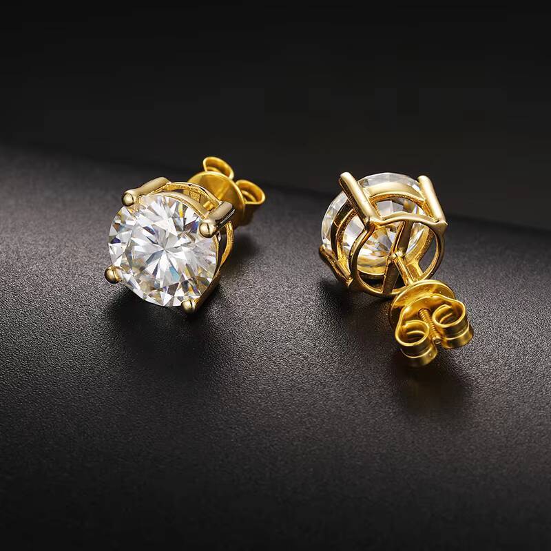 Online Store Hot Sale USA Warehouse 925 Sterling Silver VVS Moissanite Diamond Classic Screw Back Stud Earrings