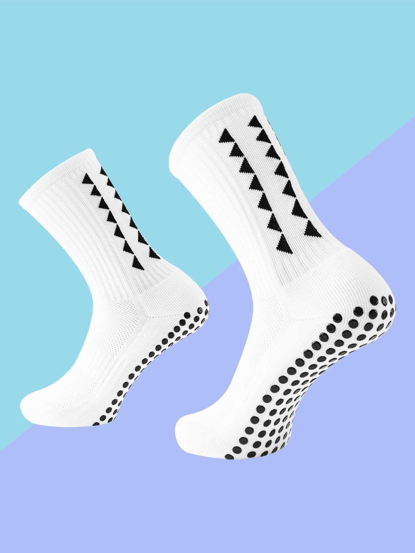 1 Pair Mens Football Socks with Grip Non-Slip Anti-Slip Athletic Socks with Cushion Pads for Football/Basketball/Hockey Z250731