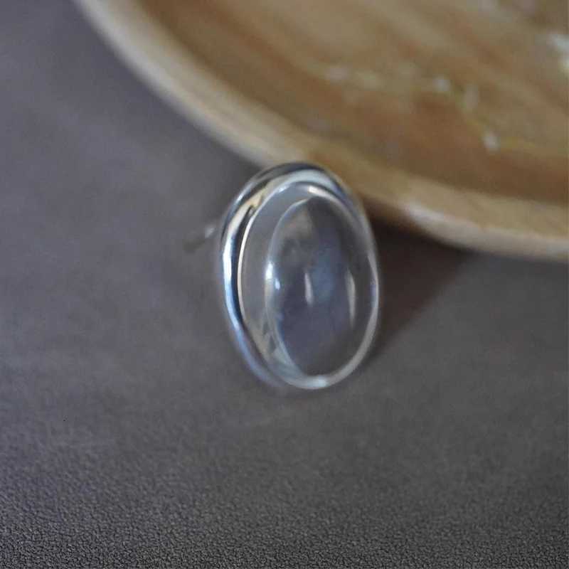 Foxanry Silver Color Ellipse Crystal Rings For Women Simple Exaggerated Elegant Vintage Temperament Engagement Jewelry Gifts y250730