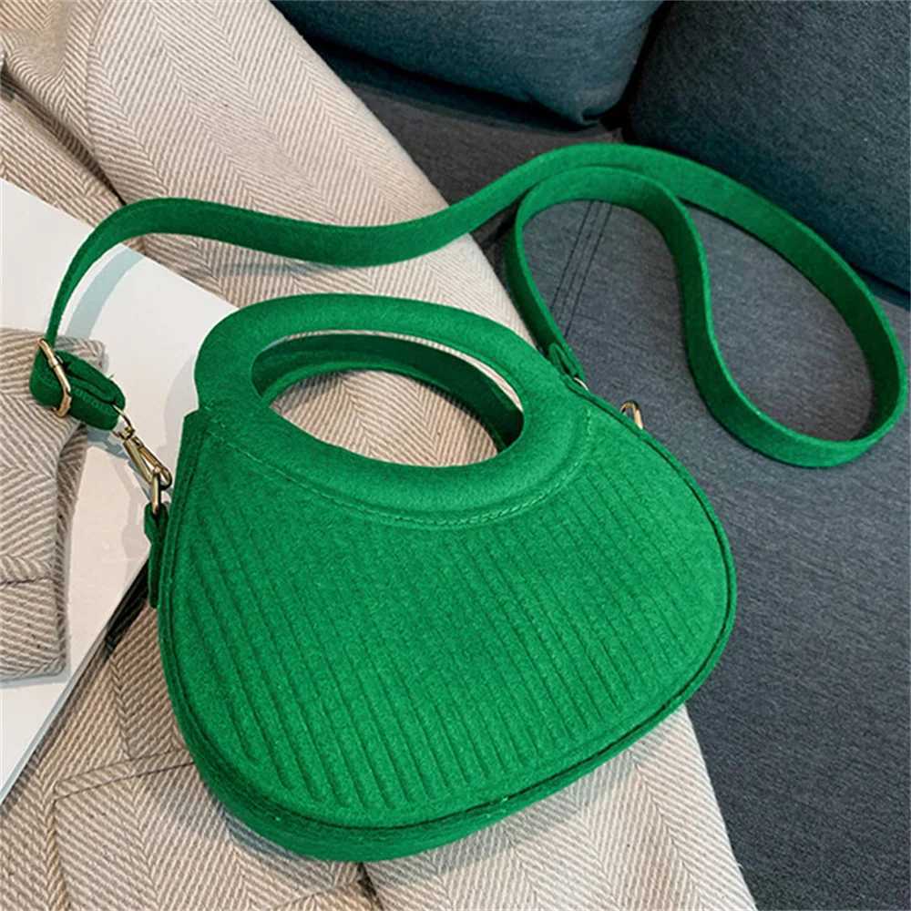 Women Top-handle Bags Candy Color Crossbody Bag 2024 New Fashion Casual Shoulder Bag Portable Womens Bag Female Felt Handbags Y250730