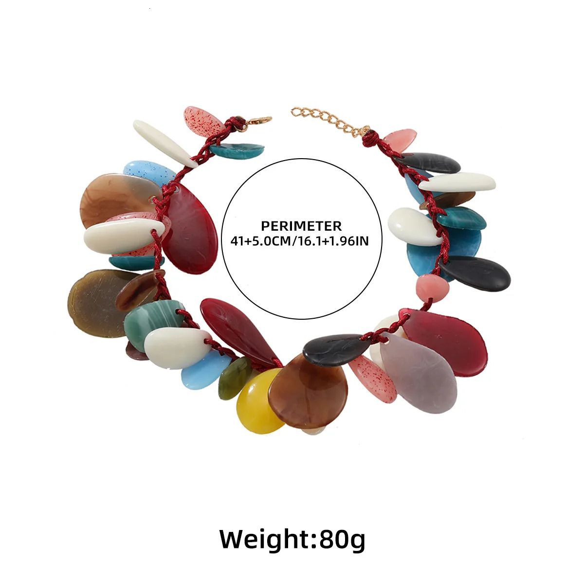 ZAA Exaggerated Resin Board Handmade Colorful Candy Multi-layer Necklace 250729