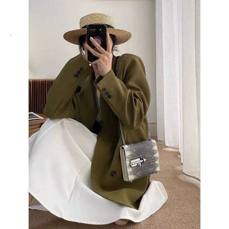 Luxury Designer High Quality Mini Crossbody Lizard Pattern Cow Leather Chain Stylish Matching Elegant Small Square Bag For Women