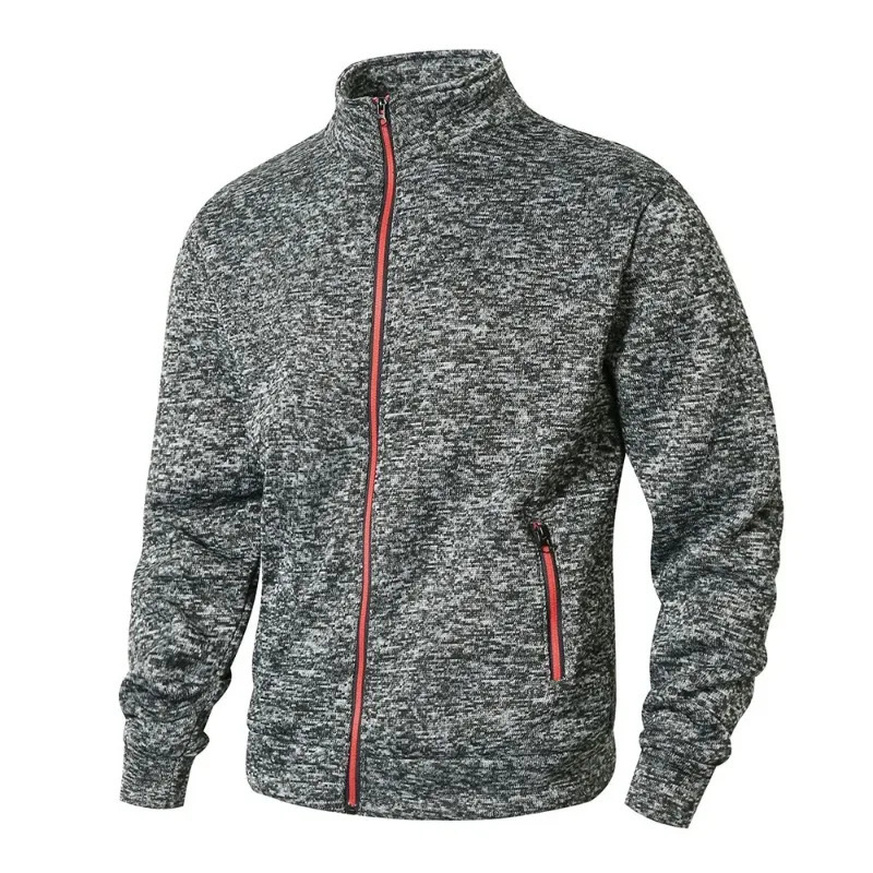 Mens Stand Collar sweatshirts casual zipper Cardigan Jacket outdoor Long Sleeve Solid Color Pullover Lightweight Streetwear 250729