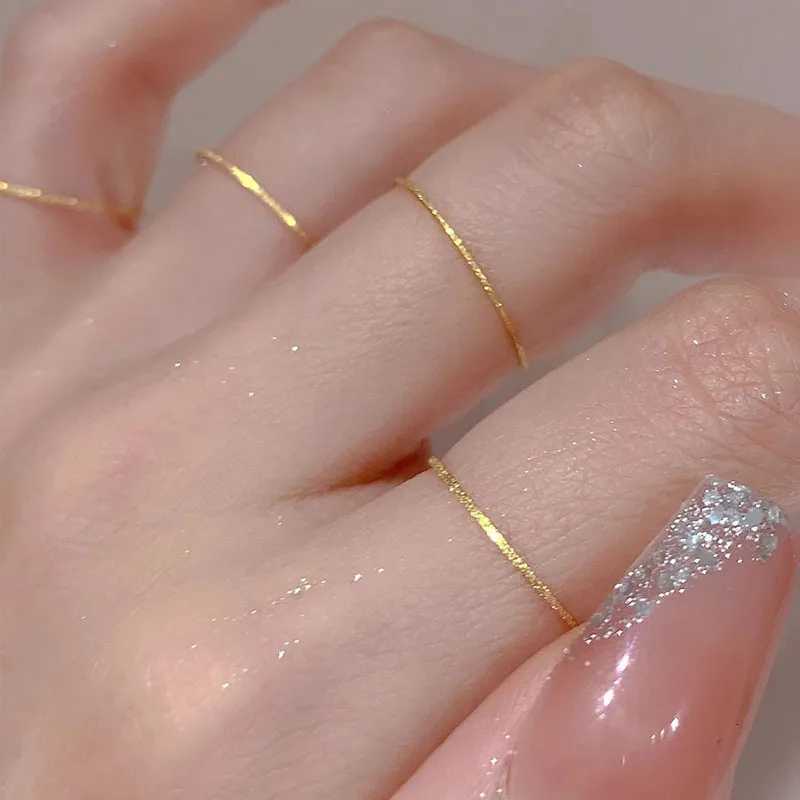 Stainless Steel Thin Matte Stackable Ring Knuckle Midi Rings for Women Girl Size sh-9 y250730