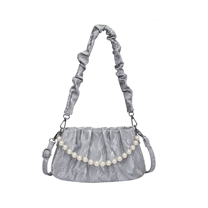 Textured Pearl Wrinkle Cloud Underarm for Women 2024 New Summer Niche Versatile Single Shoulder Crossbody Small Square Bag ddmymoon