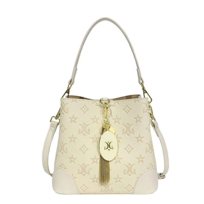 Light Luxury High-Quality Textured Embossed Bucket Bag for Women 2025 New Large Capacity Shoulder Handbag