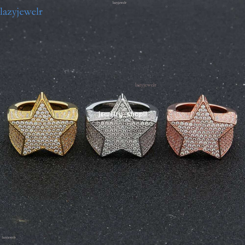 men's passed GRA Dia Five-pointed Men's star Hip Hop trendy r moissanite dia gold sterl sier cuban women