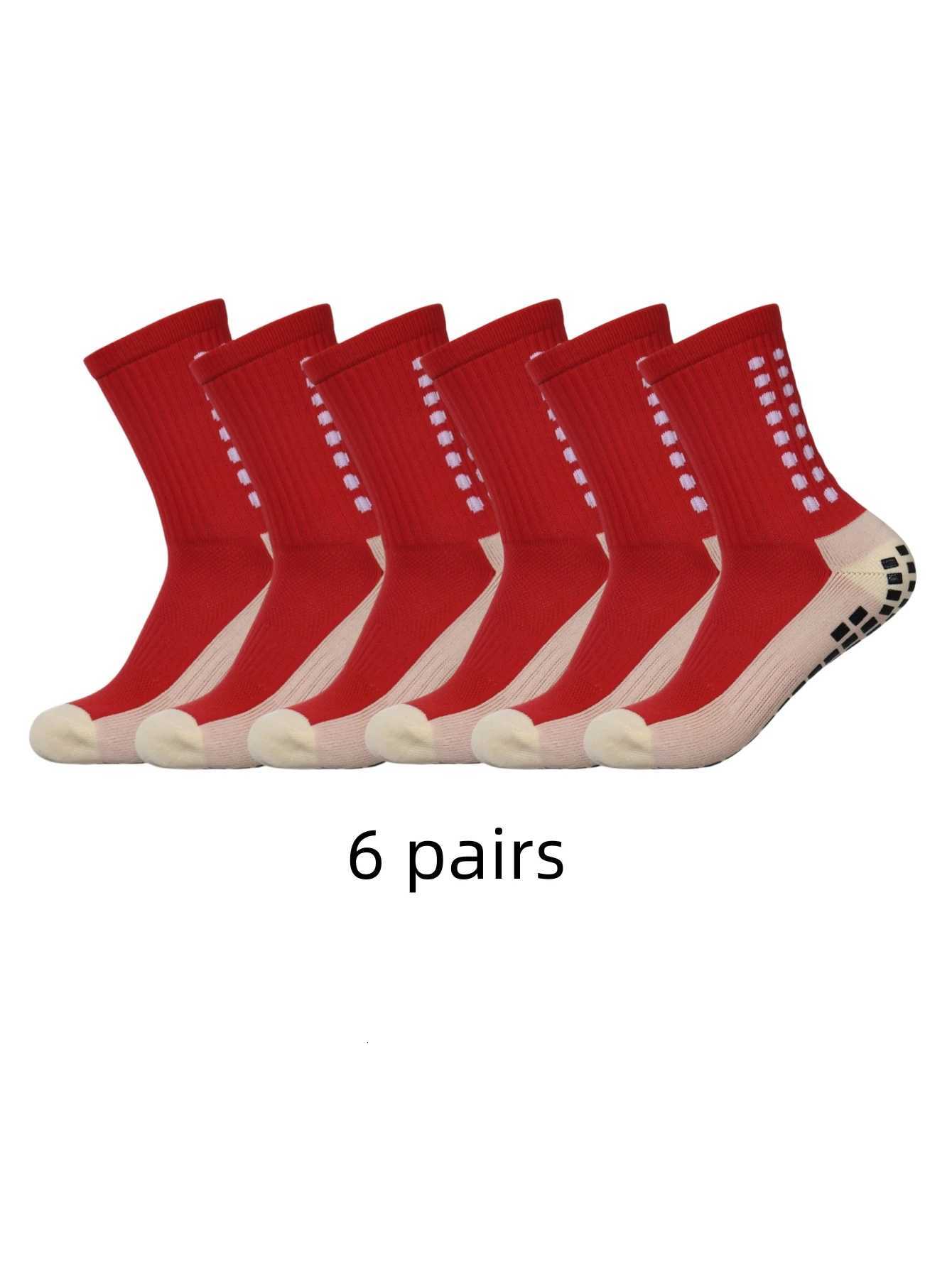 6 pairs of anti-skid classic sports socks with adhesive points football socks. Z250731