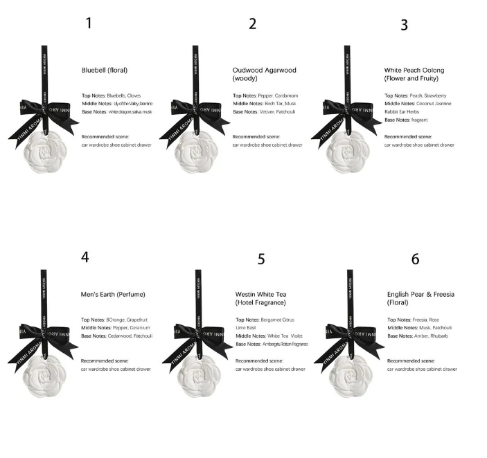 Camellia Incense Car Pendant - Solid Purifying Balm ral Scent Long-Lasting Wardrobe Deodorizer & Aromatic Air Freshener