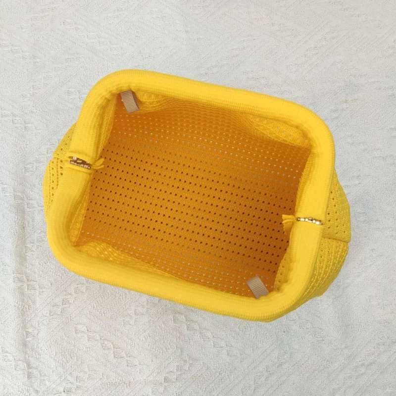 2025 Summer Knitted Beach Cloud Bags For Women Striped Hollow Out Handbags Large Capacity Vintage Dinner Bags Daily Make Up Bag Y250730