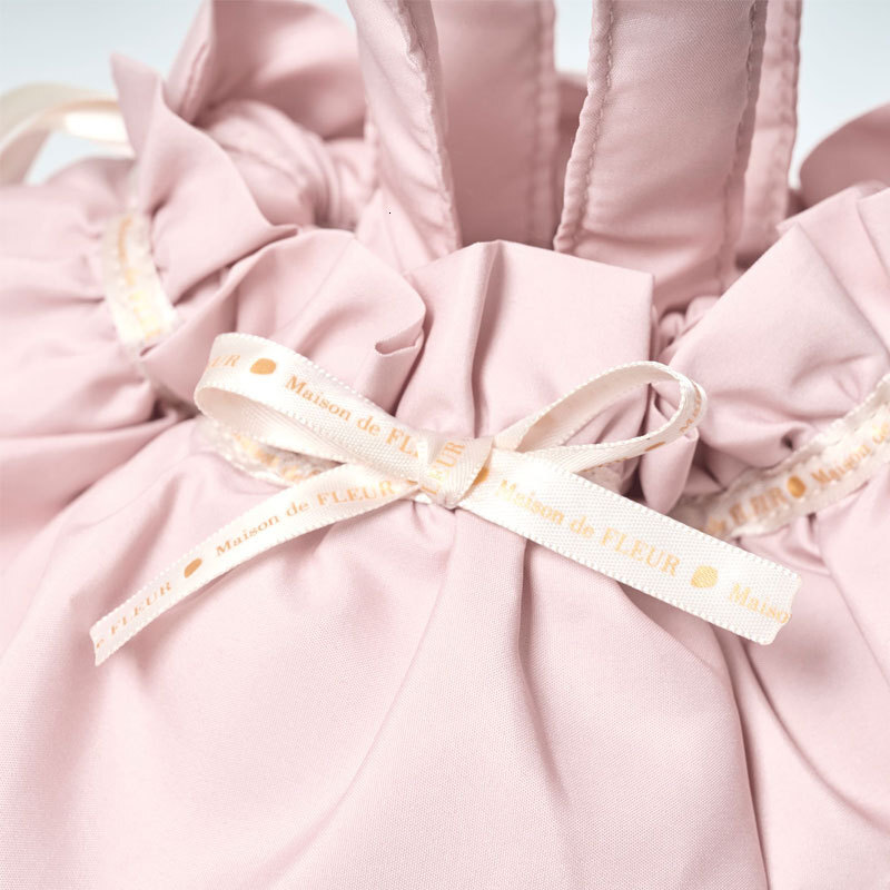 Diamond-shaped Bucket Bag Pink Designer Bag for Women Fashion Nylon Ruffled Drawstring Handbag