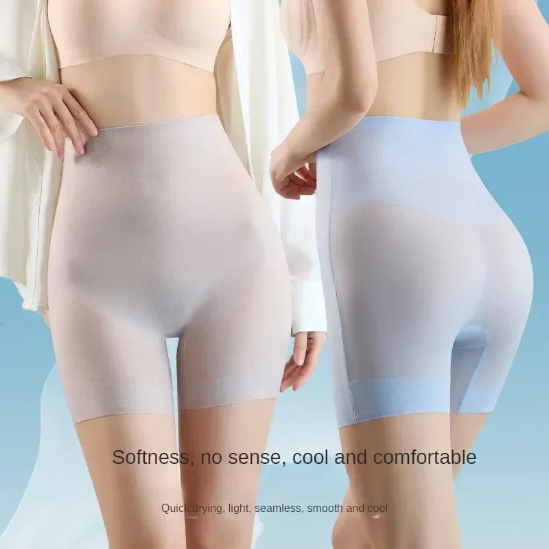 Ultra Thin Ice Silk Safety Shorts Women High Waist Shaping Panties Seamless Slimming Underwear Tummy Pants Body Shaper 250726