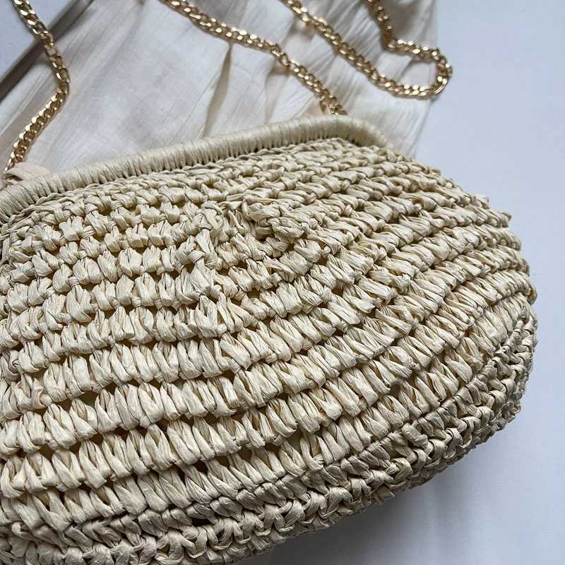 Fabric Straw Woven Shoulder Bags Grassland High Beauty Womens Bags 2025 Hot Sale New CHAINS Versatile Womens Handbags Y250730
