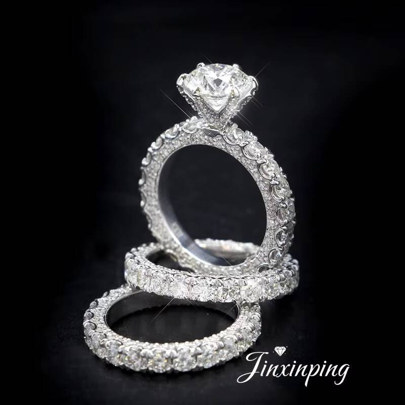 Hot Selling Design Custom Moissanite Jewelry Big Emerald Cut Diamond Engagement Ring Fashion Band Rings