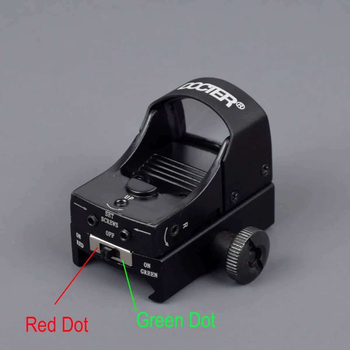 Red Green Dot Reflex Sight DOCTER Offset Scope Fit 20mm Picatinny Rail Collimator Sight R250730