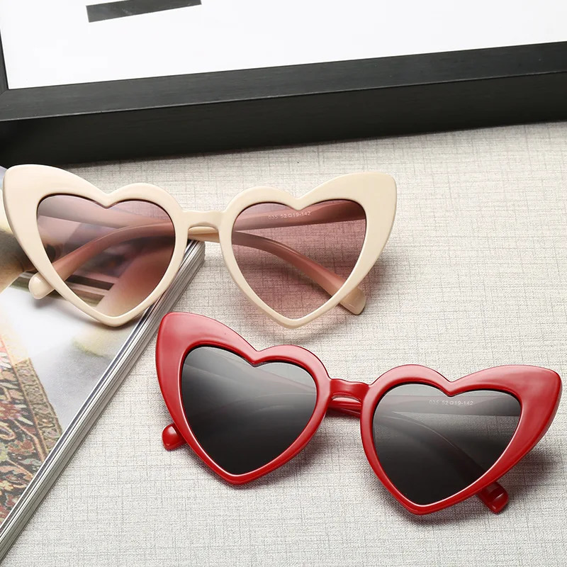 Love Heart Cat Eye Sunglasses Woman Vintage Christmas Gift Black Pink Red Heart Shape Sun Glasses For Woman Uv400 250729