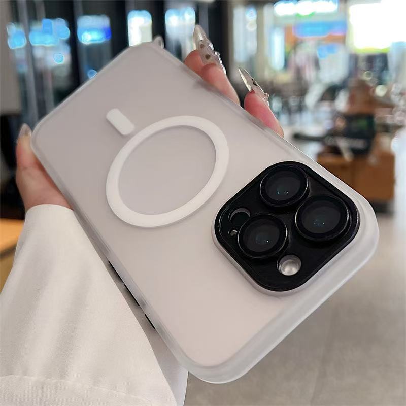 Strong Magnetic Transparent Acrylic Hard Phone Case Camera Protector Metal Keys Slim Shield for iPhone 16 15 14 13 12 11 Pro Max