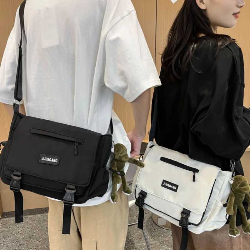Japanese Harajuku Dark Canvas Bag Korean Version All-purpose Postman Bag Student Messenger Bag Y250730