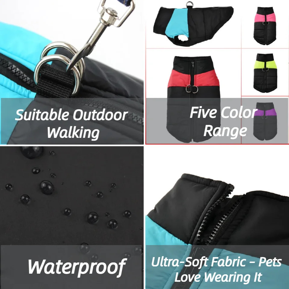 Winter Dog Clothes Large Small Medium Dogs Warm Waterproof Pet Vest Breathable Soft Pets Coat Lightweight Labrador Pug Jacket 250729