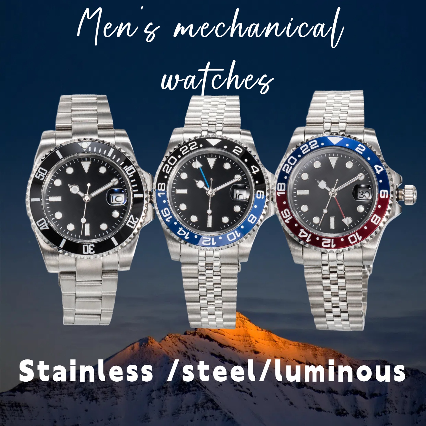 watch men's watch mechanical ceramic watch all stainless steel automatic 2813 movement sapphire luminous watches