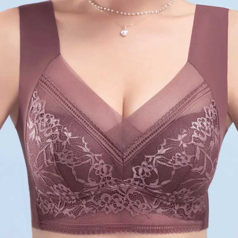 15019 Women Large Bra Push Up Ice Silk Seamless Upper Bralette Lace Wireless Summer Bras Plus Size Top Lingerie Underwear Z250730
