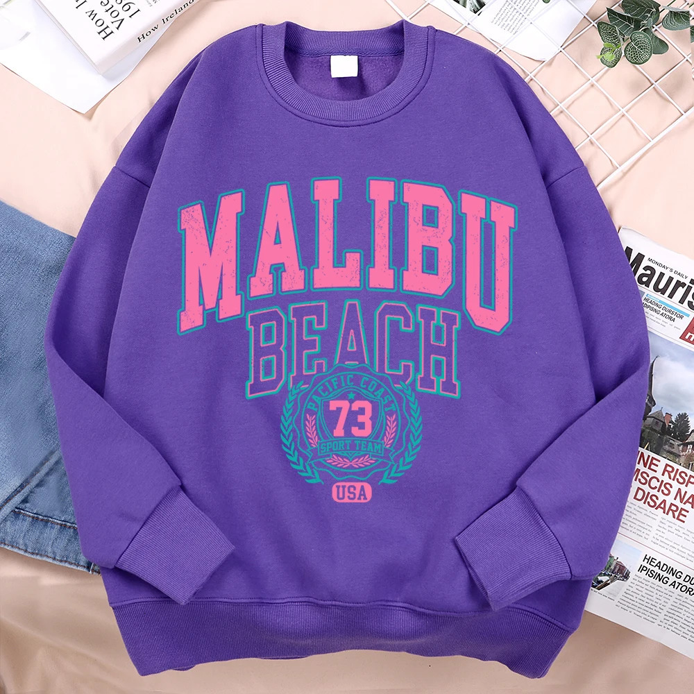 Malibu Beach Usa 73 Hoodie Men Women Loose Sweatshirt Creativity ONeck Hoodies Street Fashion Oversize Hoody Couple Sportswear 250729